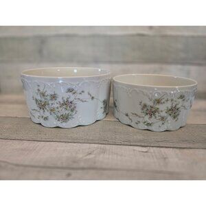 Rosenthal Classic Rose Scalloped Porcelain Bowls Set Of 2 Floral Nesting Serving